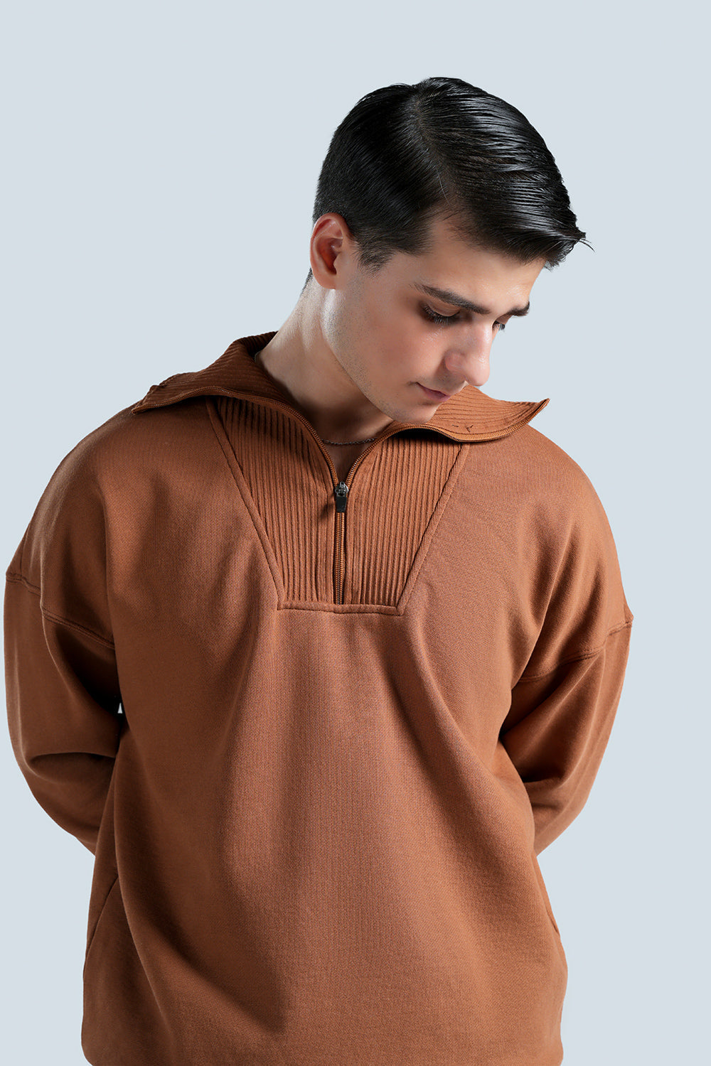 Rib Mode Half Zipper