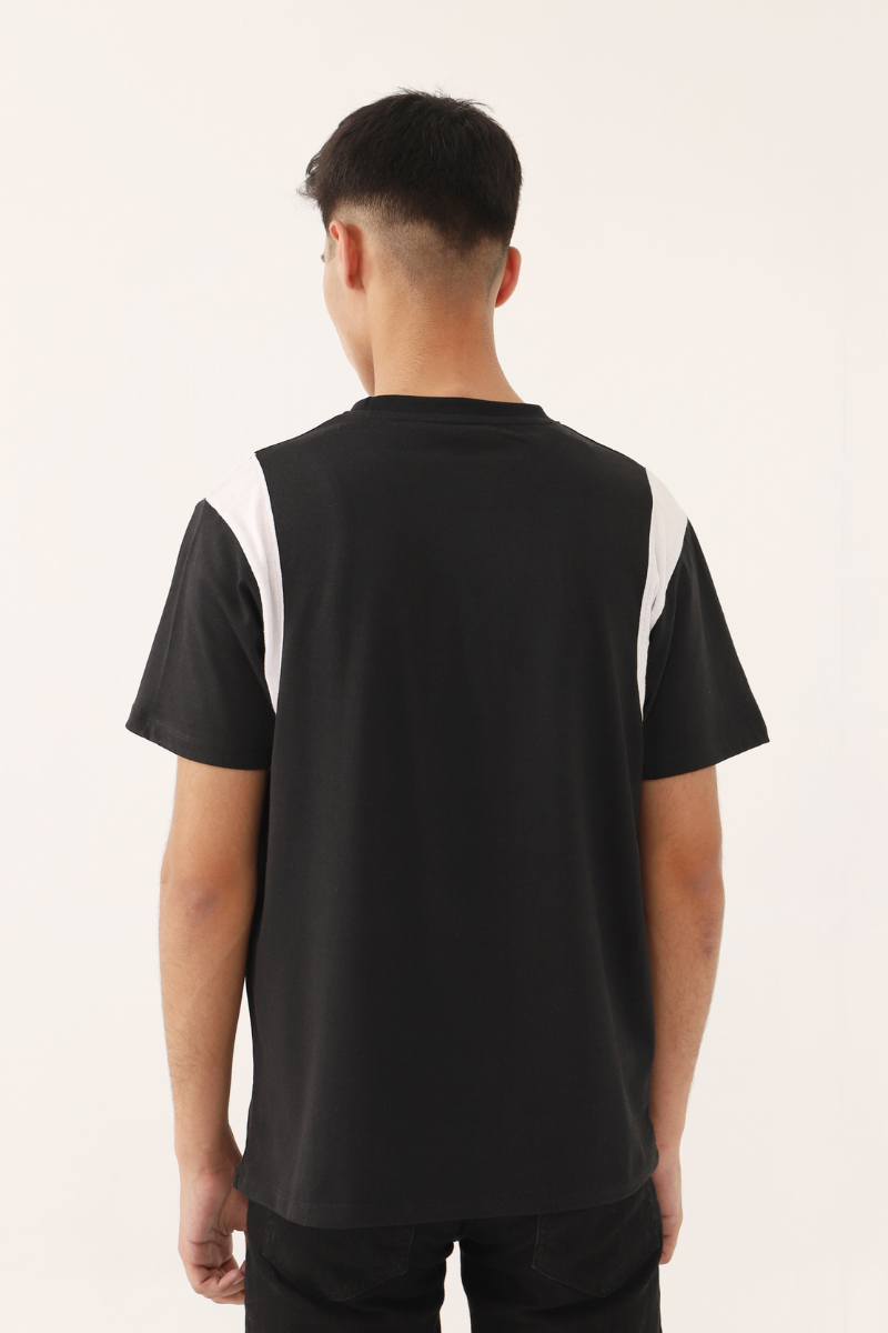 Black T-shirt with White Panel