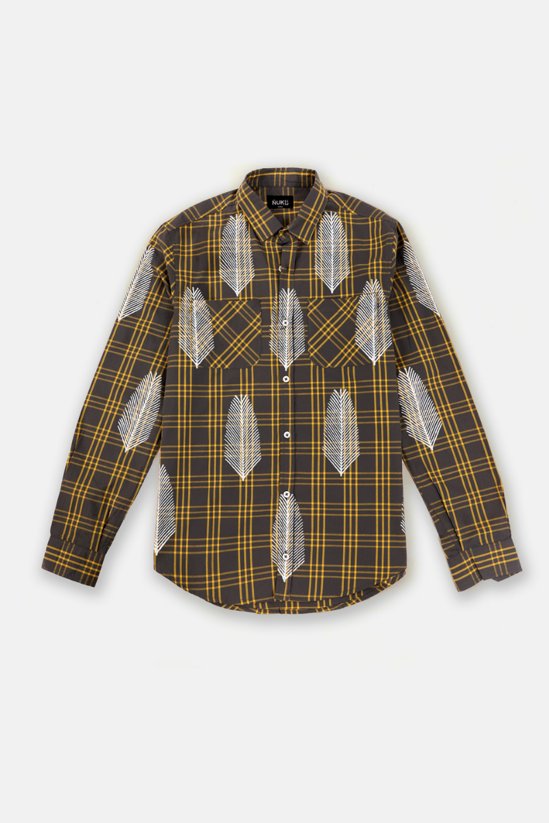 Checkered Shirt with Block Printing