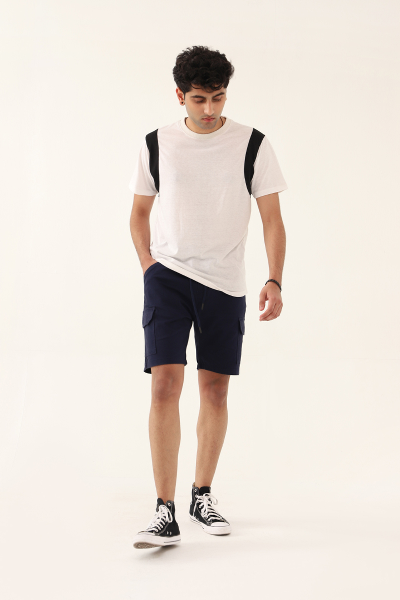 White T-shirt with Black Panel