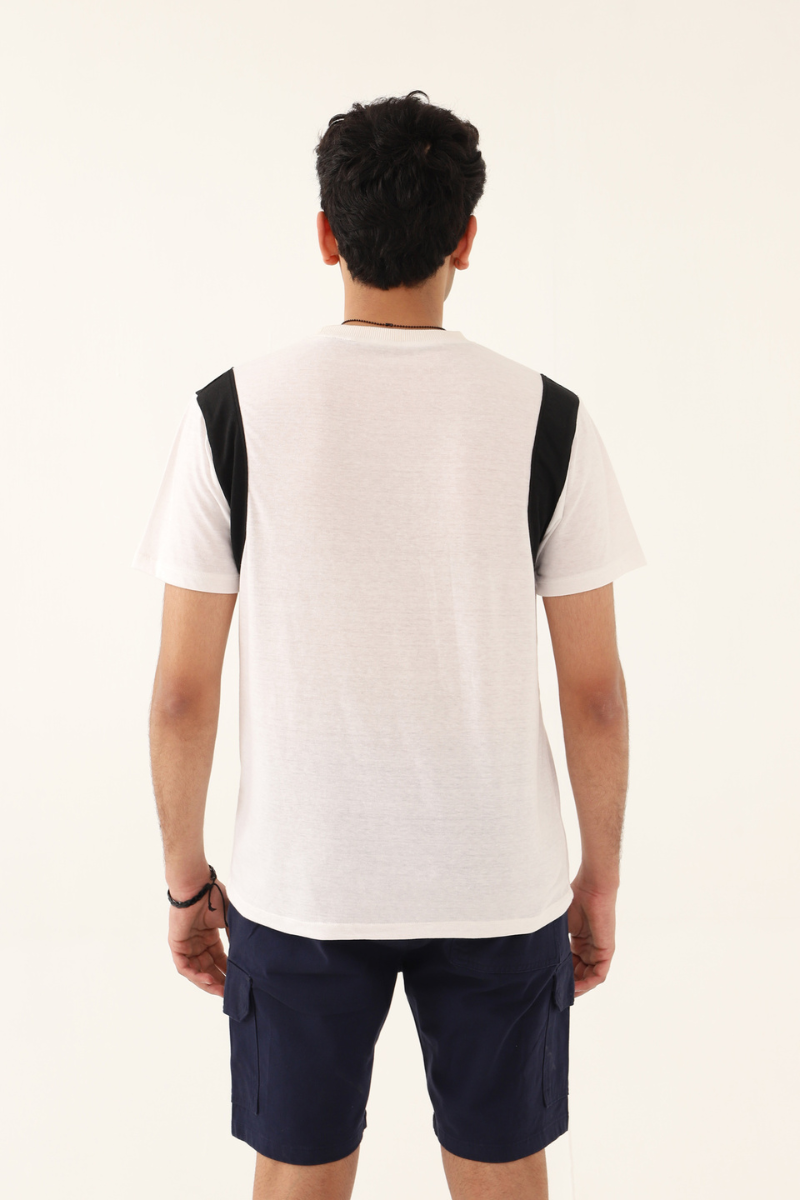 White T-shirt with Black Panel