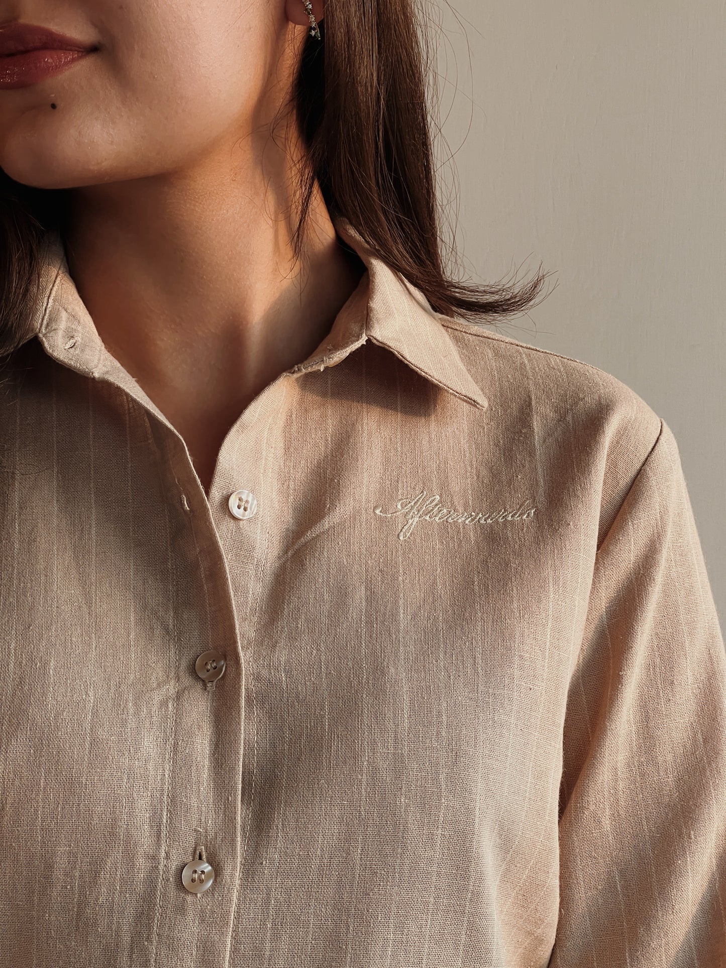 Beige Stripes Button-down