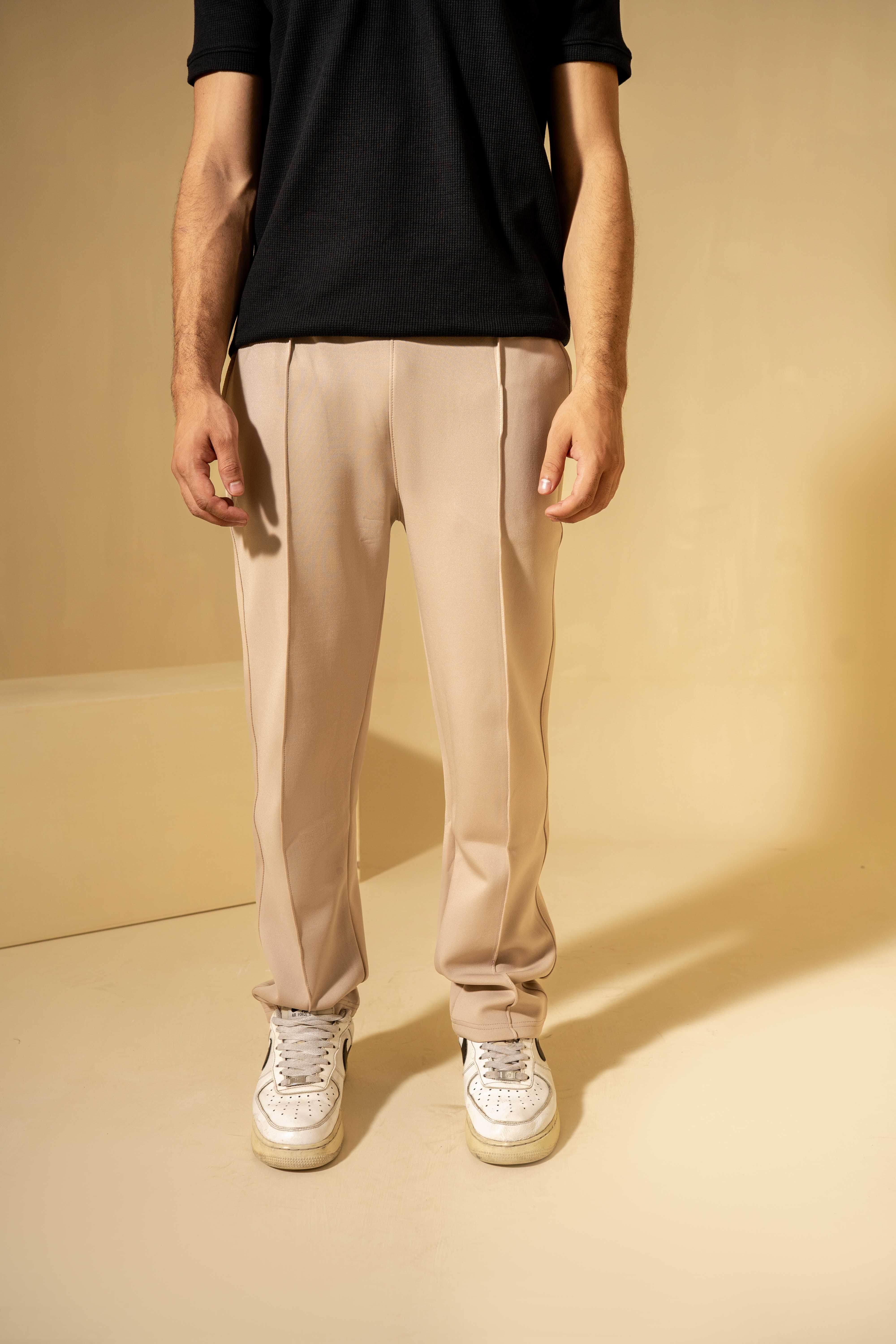 Beige Scuba Tailored Trouser