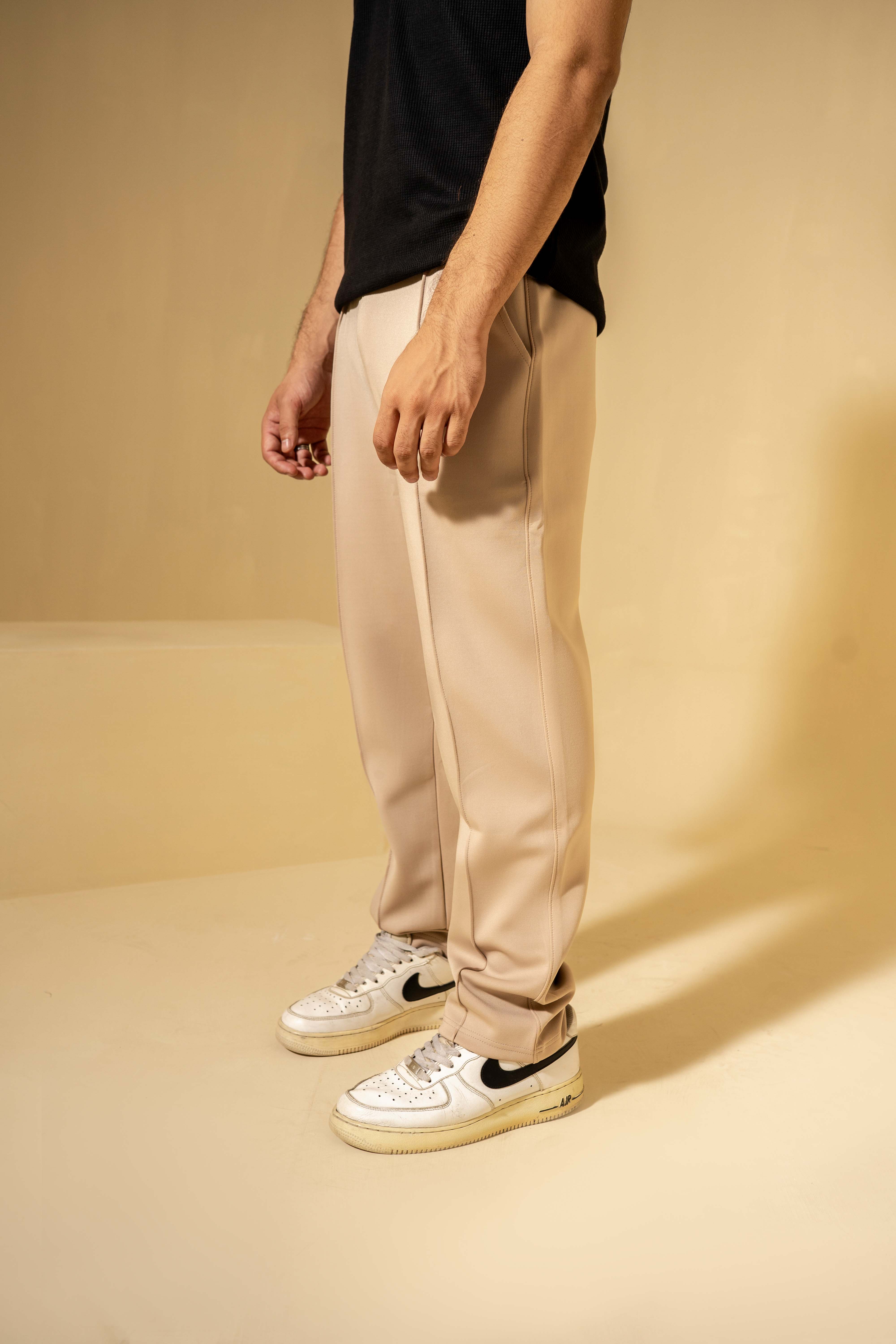 Beige Scuba Tailored Trouser