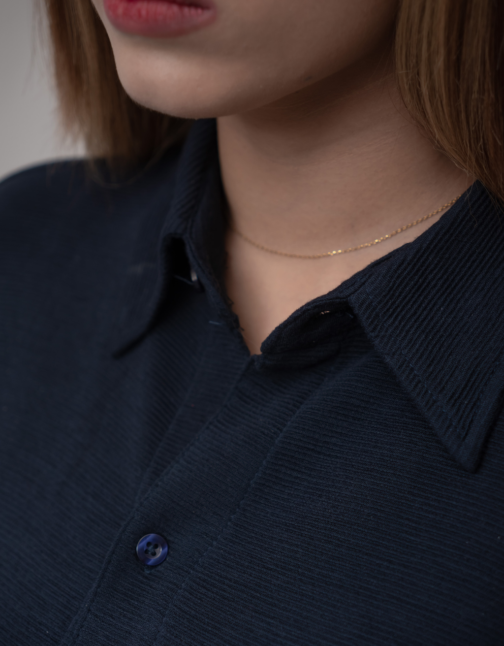 Dark Blue Button-Down Shirt