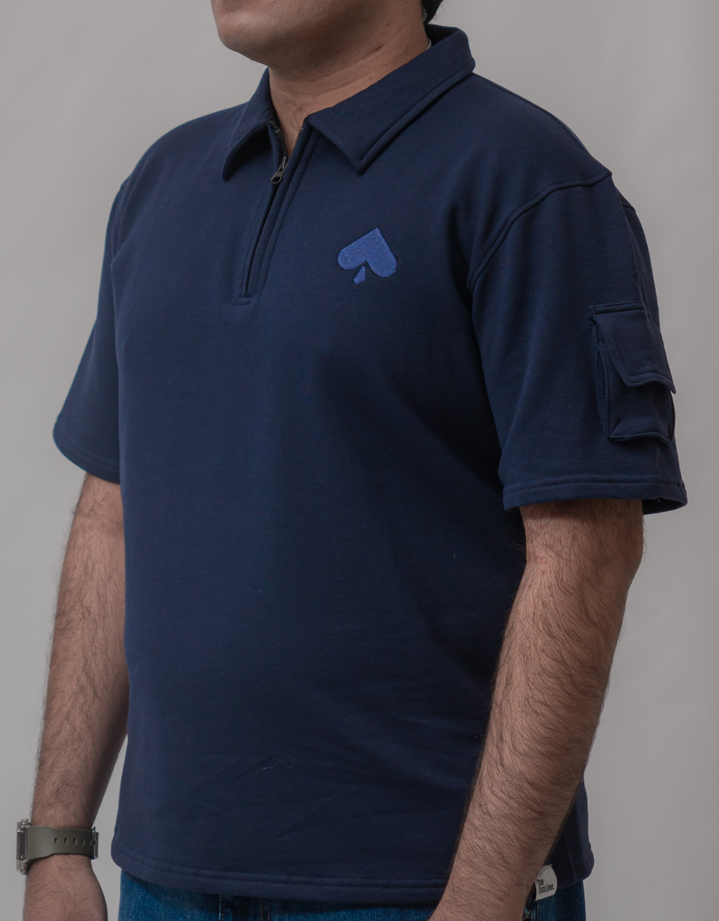 Fleece Zip-collar T-shirt