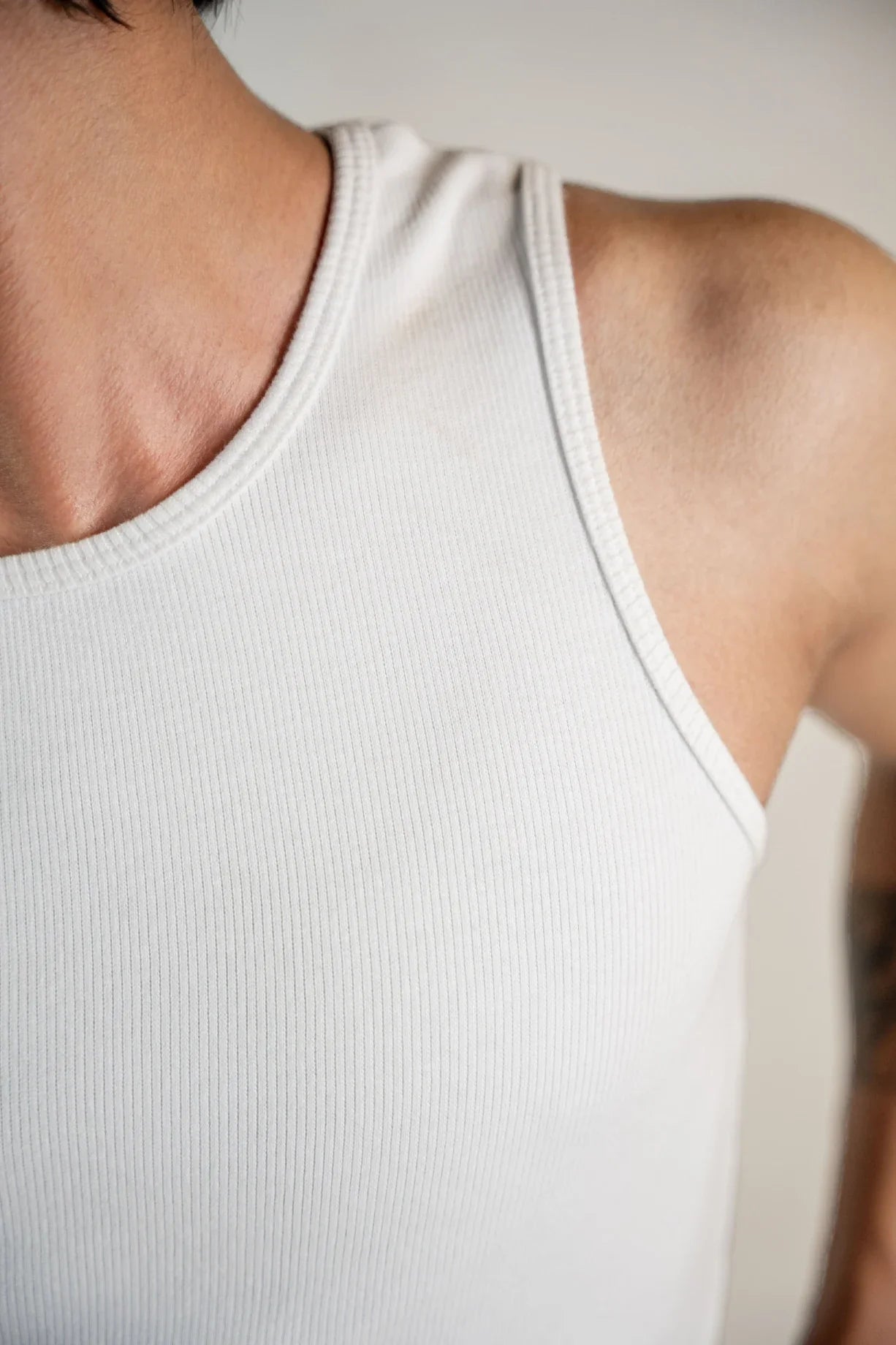 White Ribbed Tank Top
