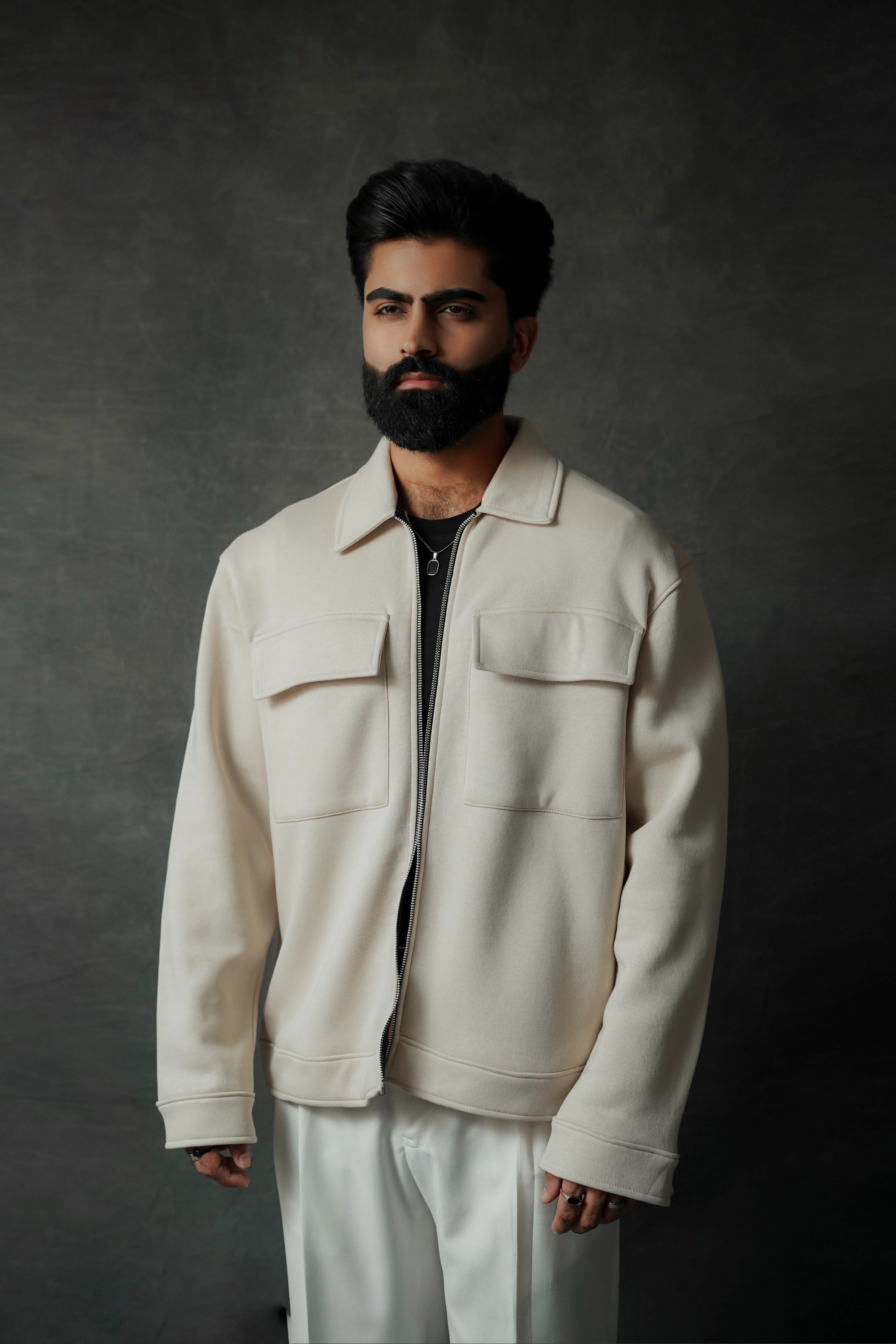 CREAM WHITE RELAXED JACKET