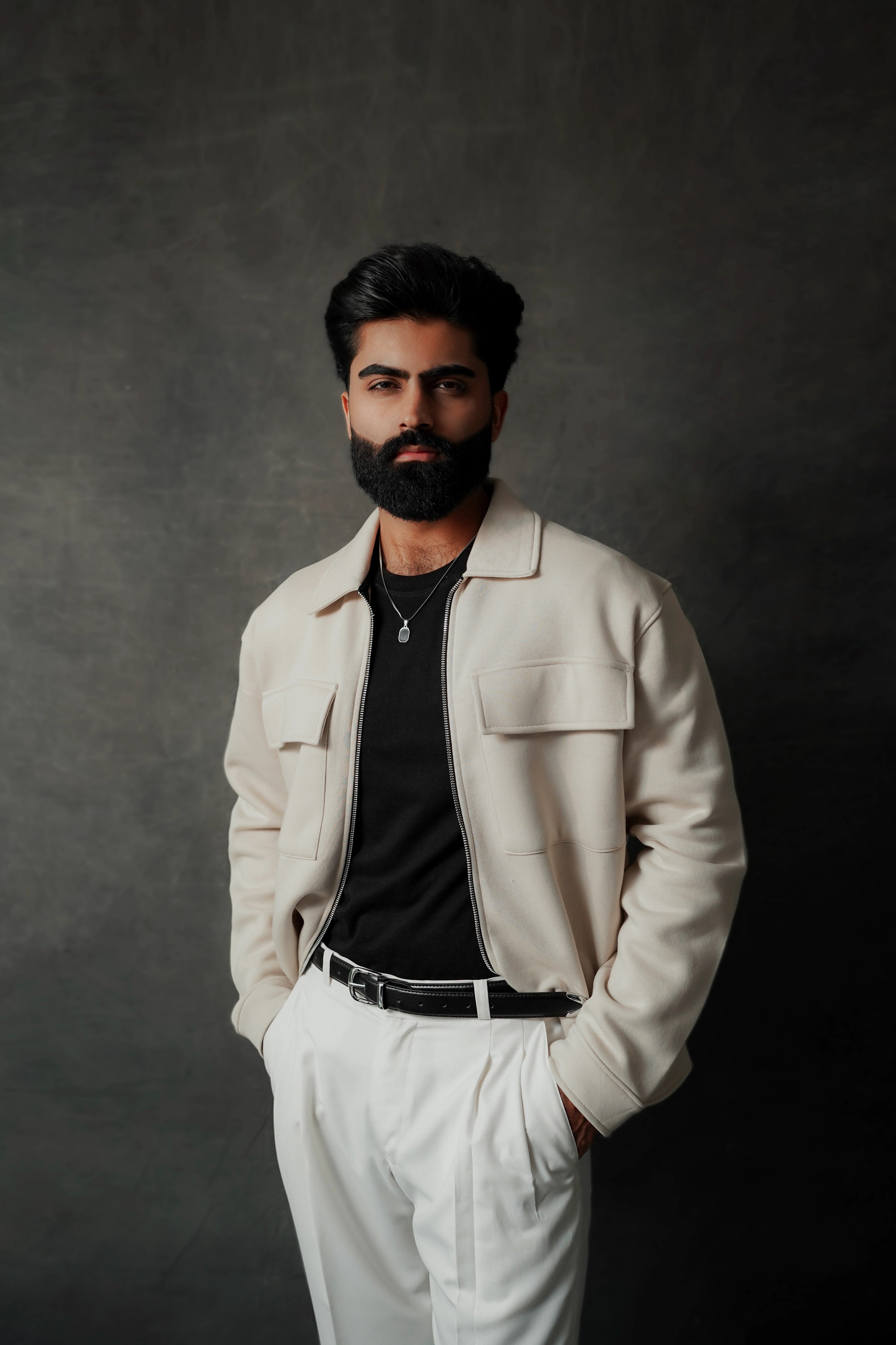 CREAM WHITE RELAXED JACKET