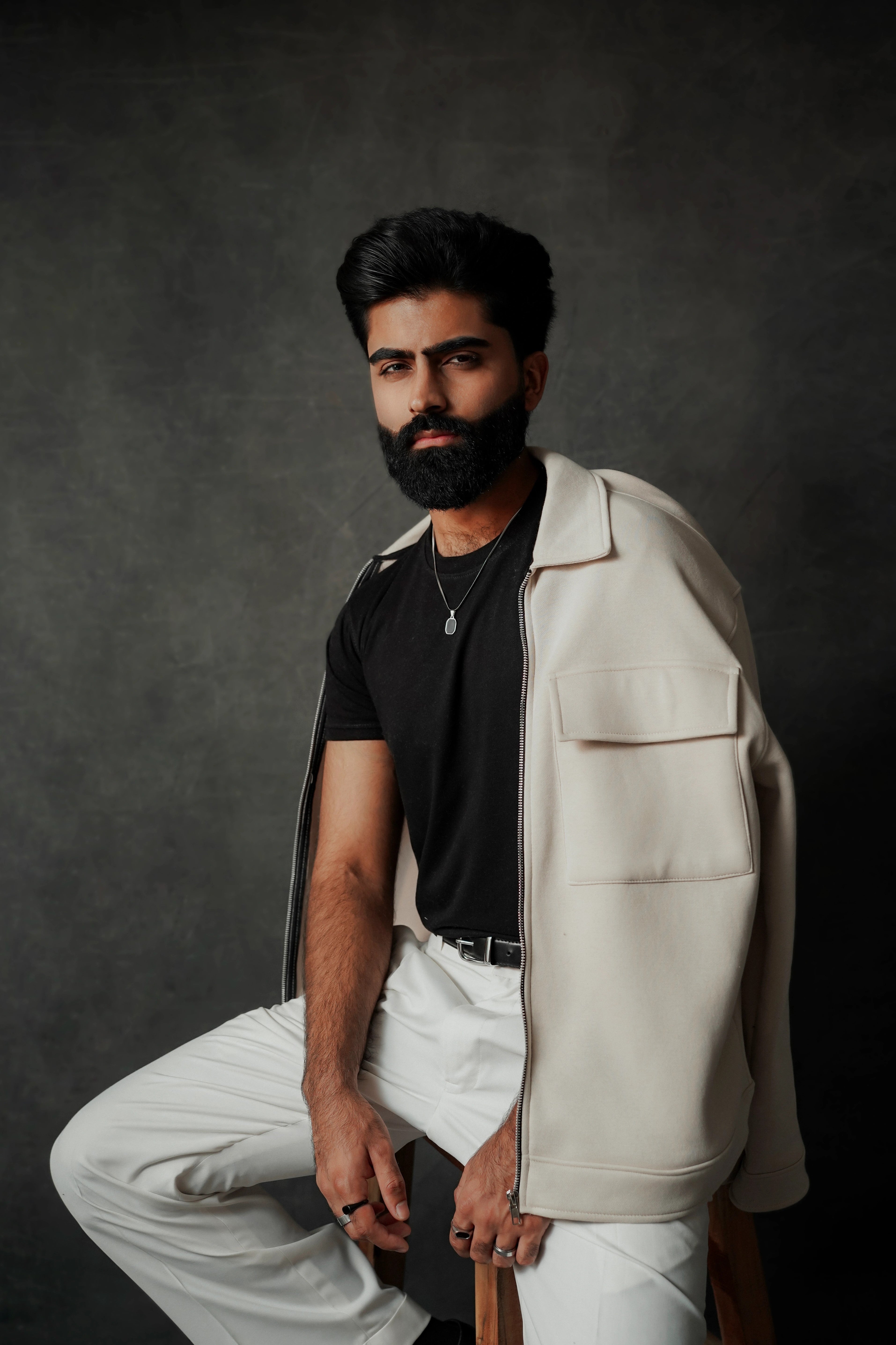 CREAM WHITE RELAXED JACKET