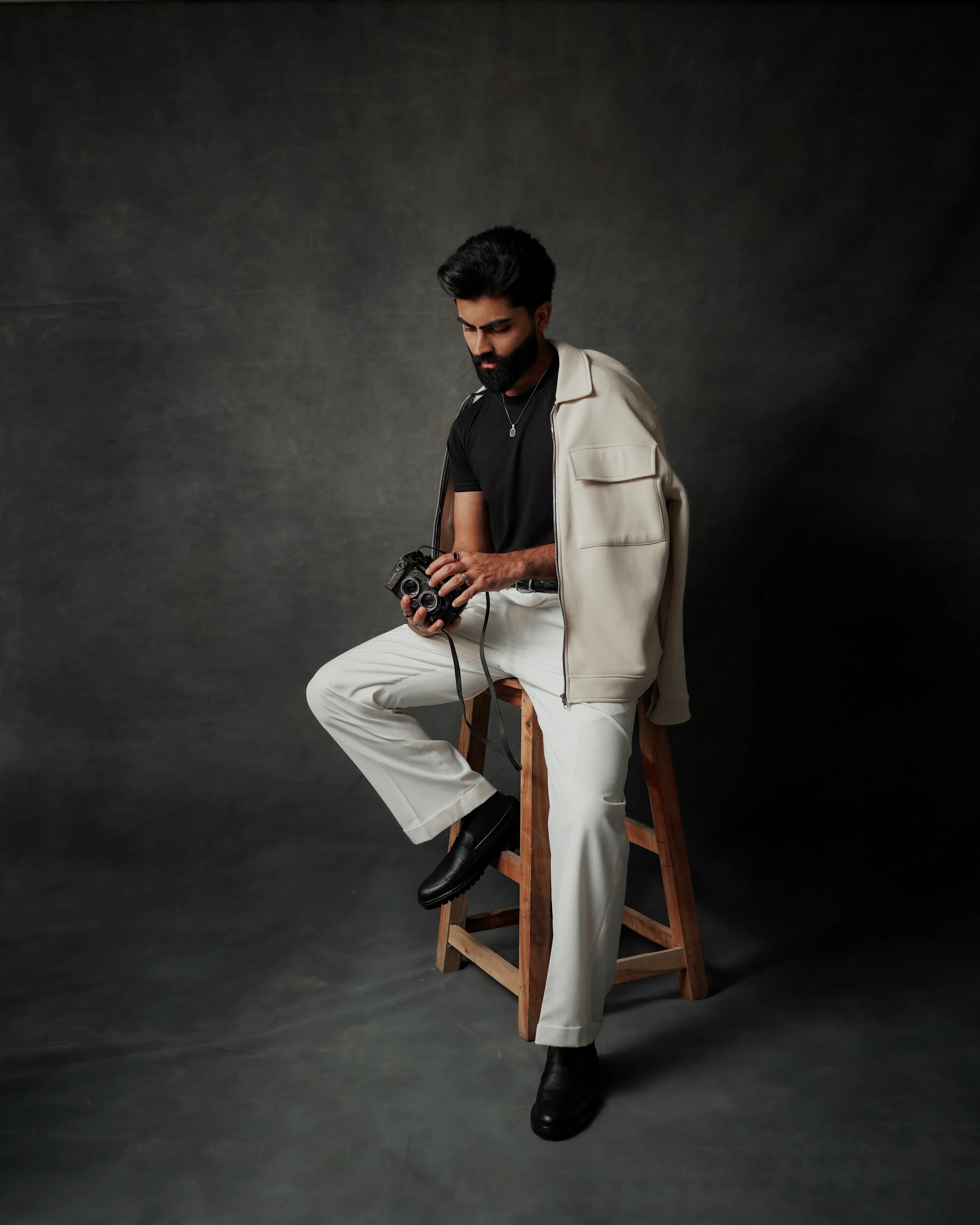 CREAM WHITE RELAXED JACKET