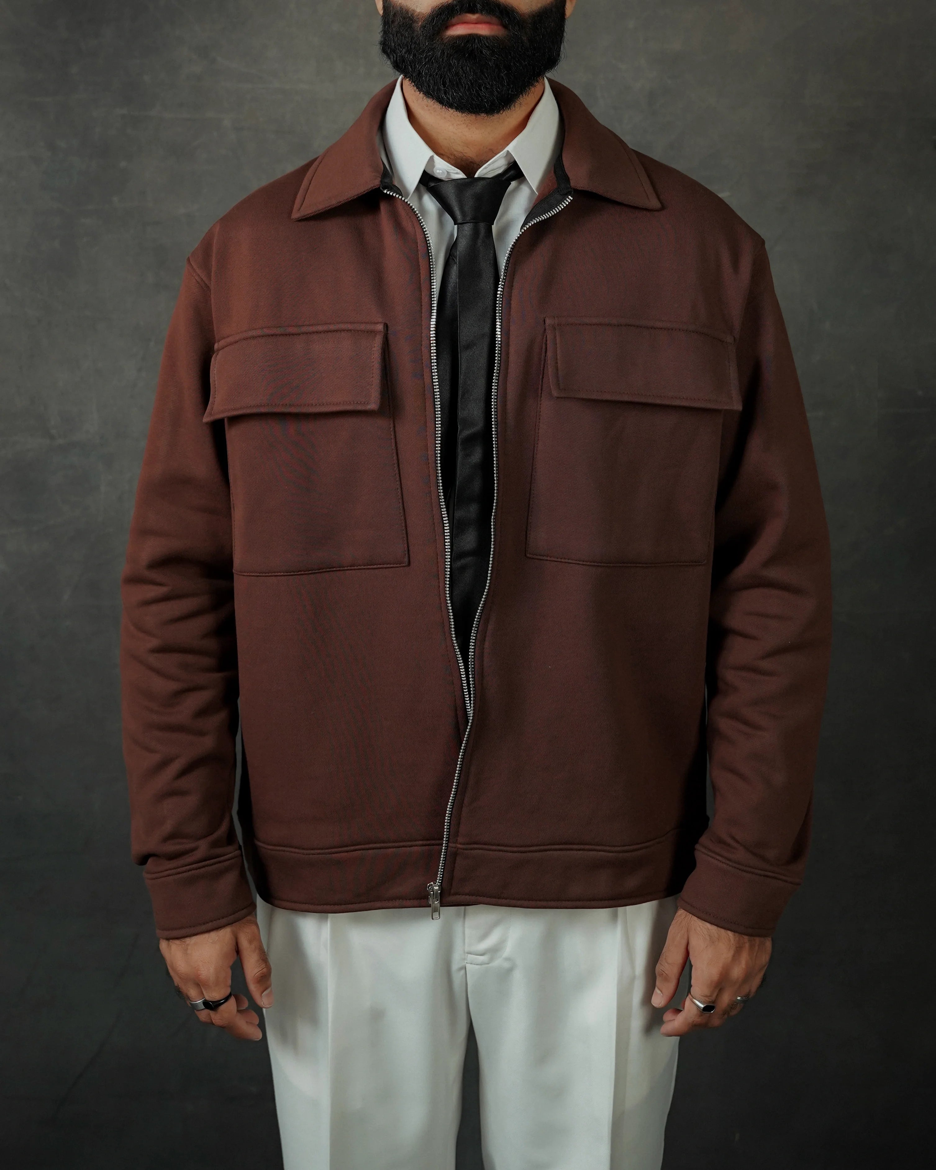 CHOCOLATE BROWN RELAXED JACKET