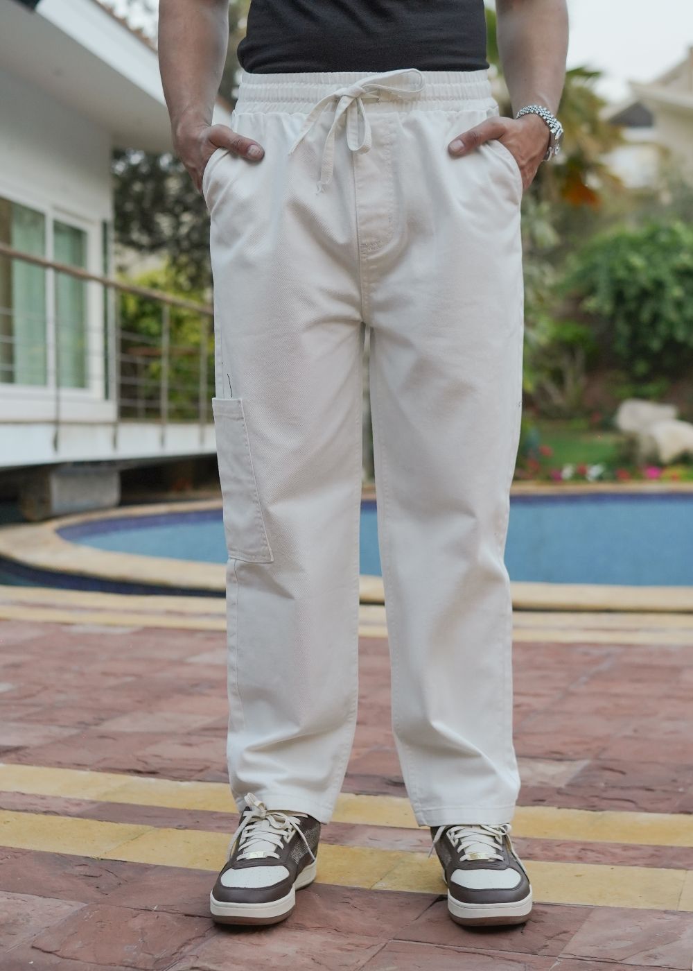 White Relaxed Jog Jeans