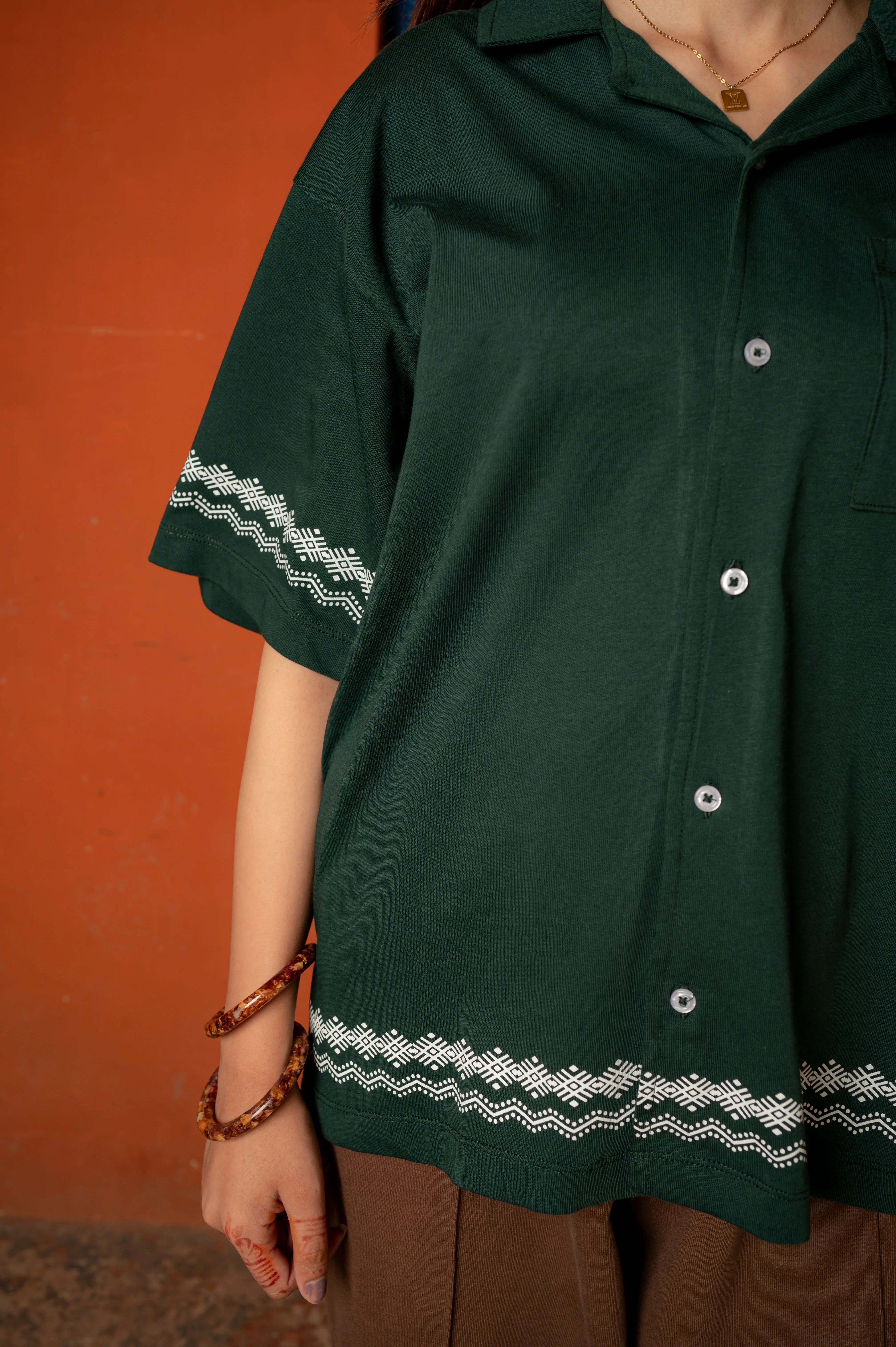 Dark Green Button Down Shirt