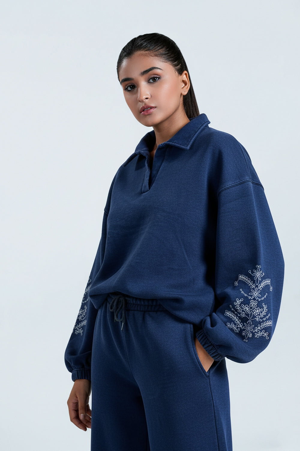 Embroidered  Washed Top