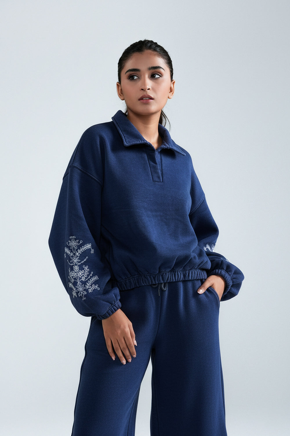 Embroidered  Washed Top