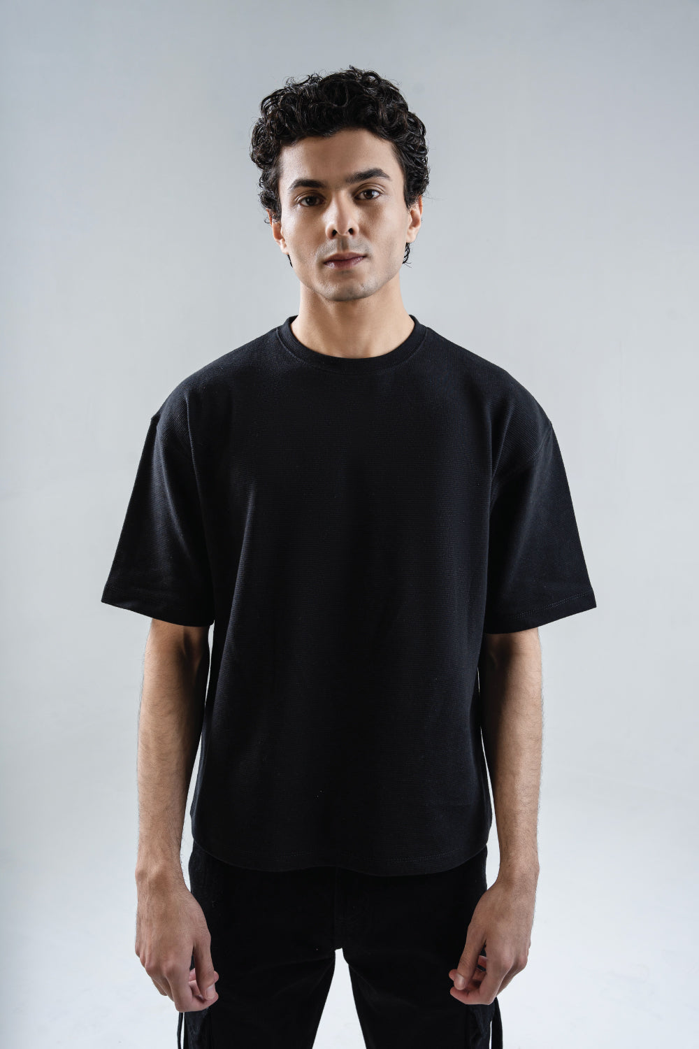 Crew Neck Jacquard T-Shirt