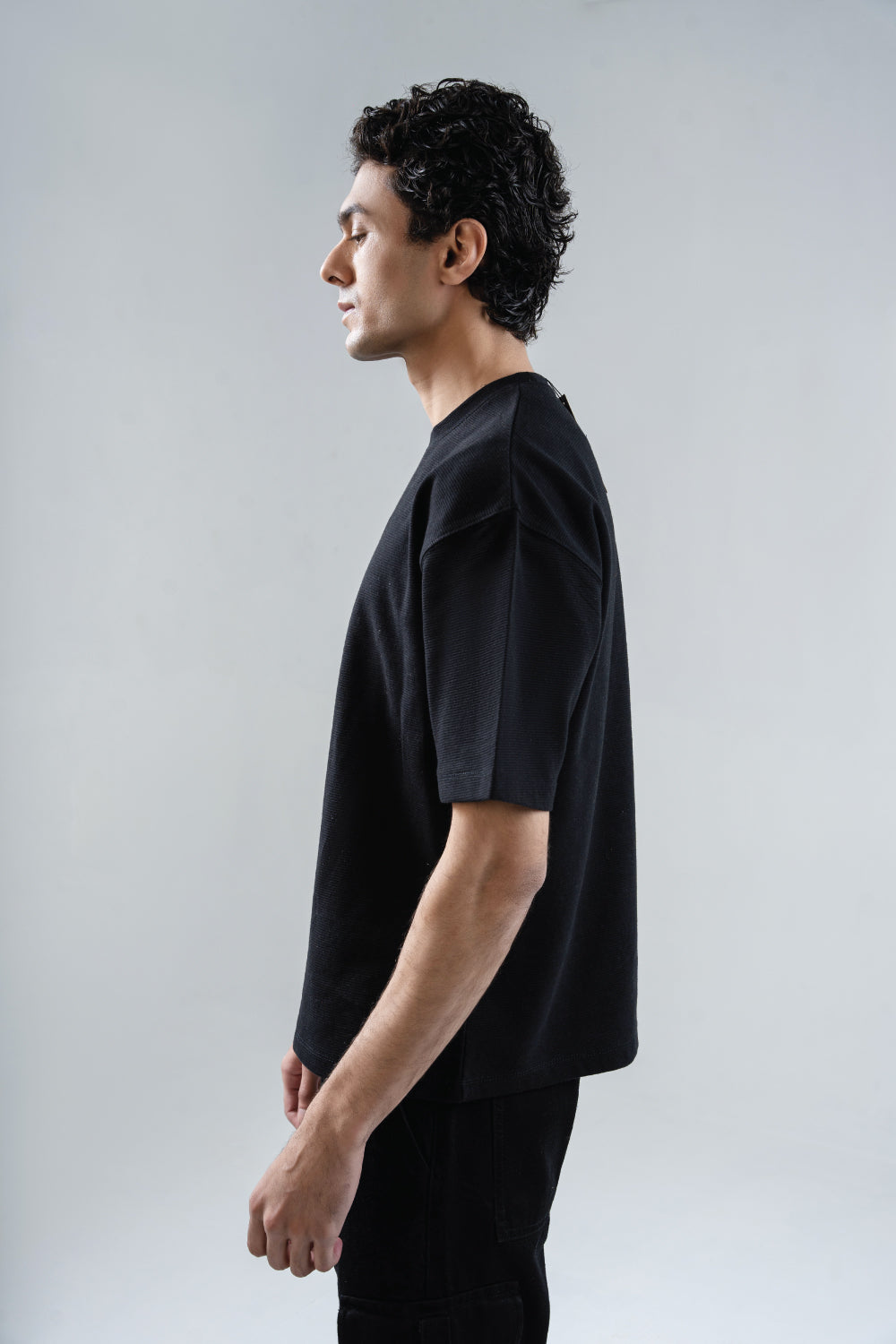 Crew Neck Jacquard T-Shirt