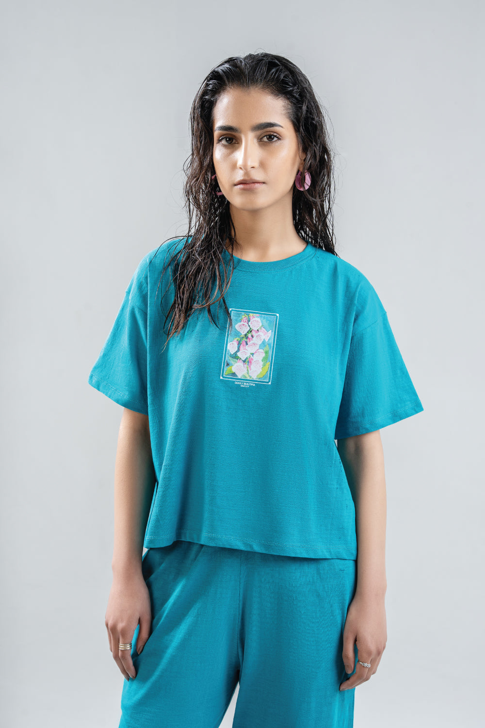 Slub Textured Graphic T-Shirt