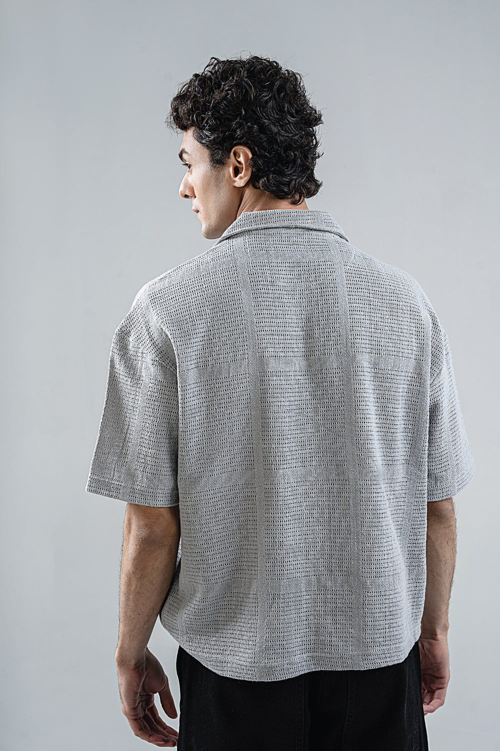 Cotton Cellular Fabric Shirt