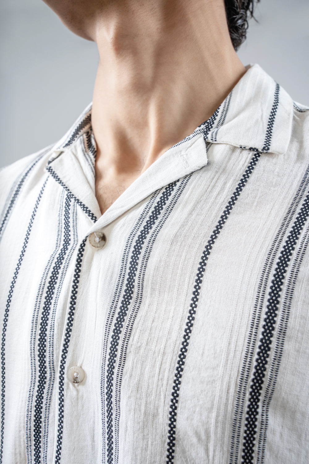 Woven Striped Button-Down Shirt