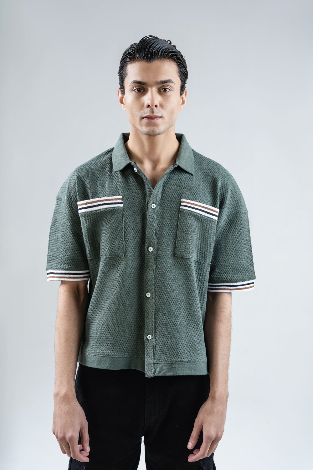 Jacquard  Button Down Shirt