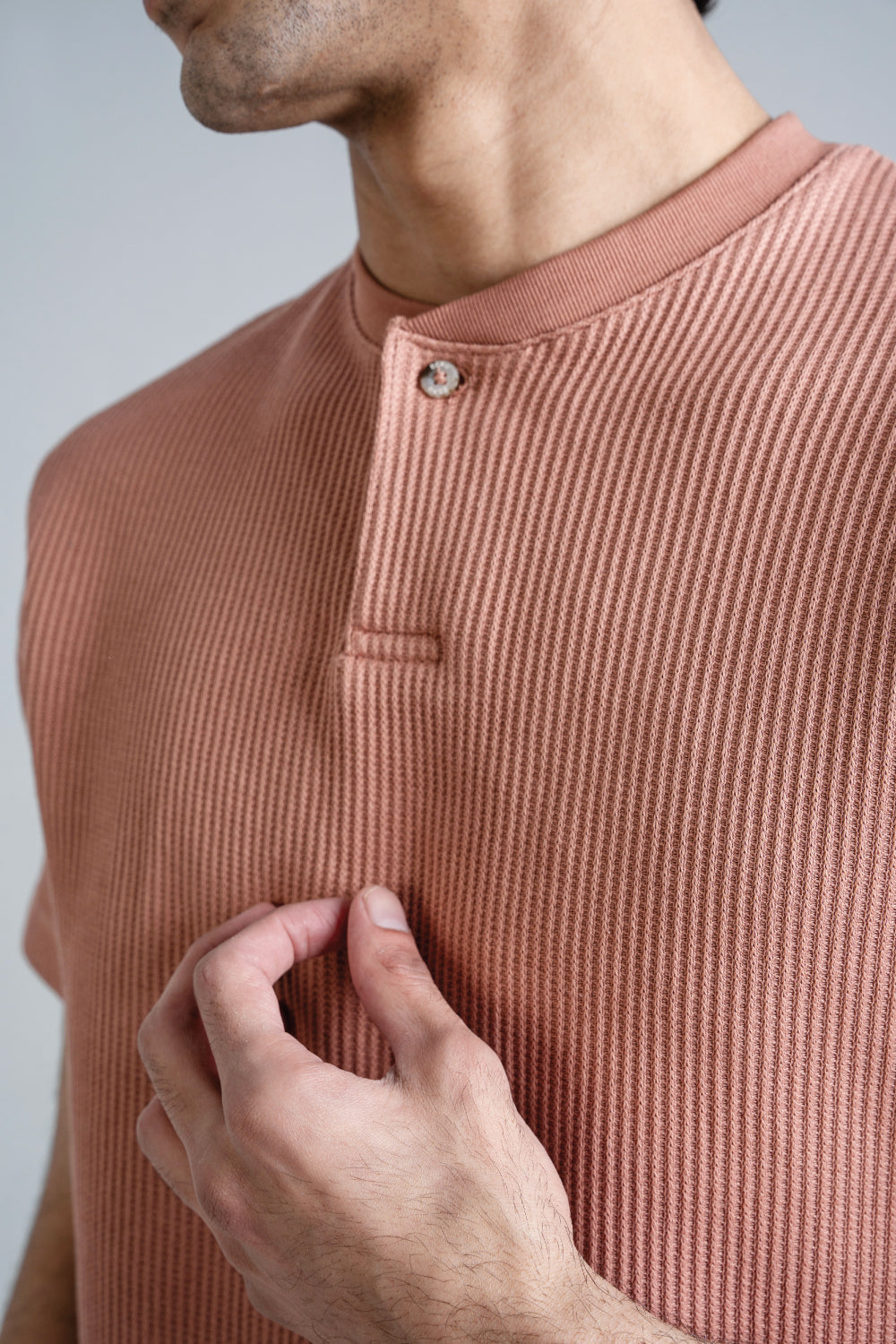 Premium Jacquard Henley T-Shirt