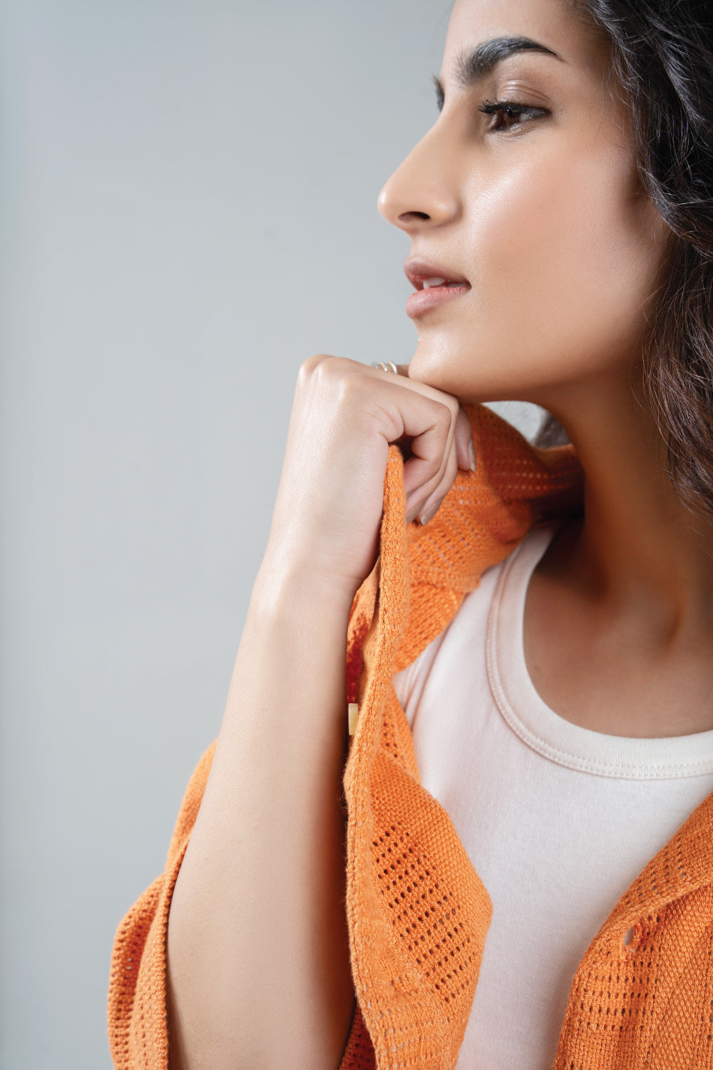 Cotton Cellular Fabric Shirt