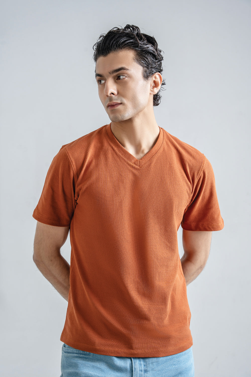 Pique V-Neck T-Shirt