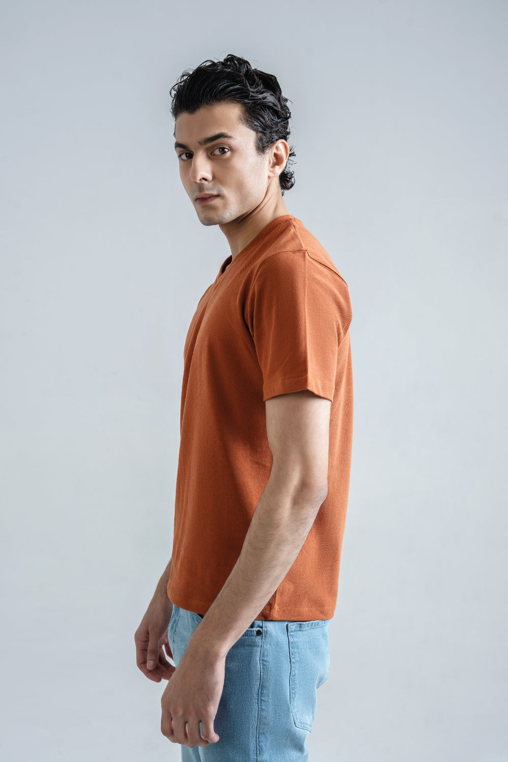 Pique V-Neck T-Shirt