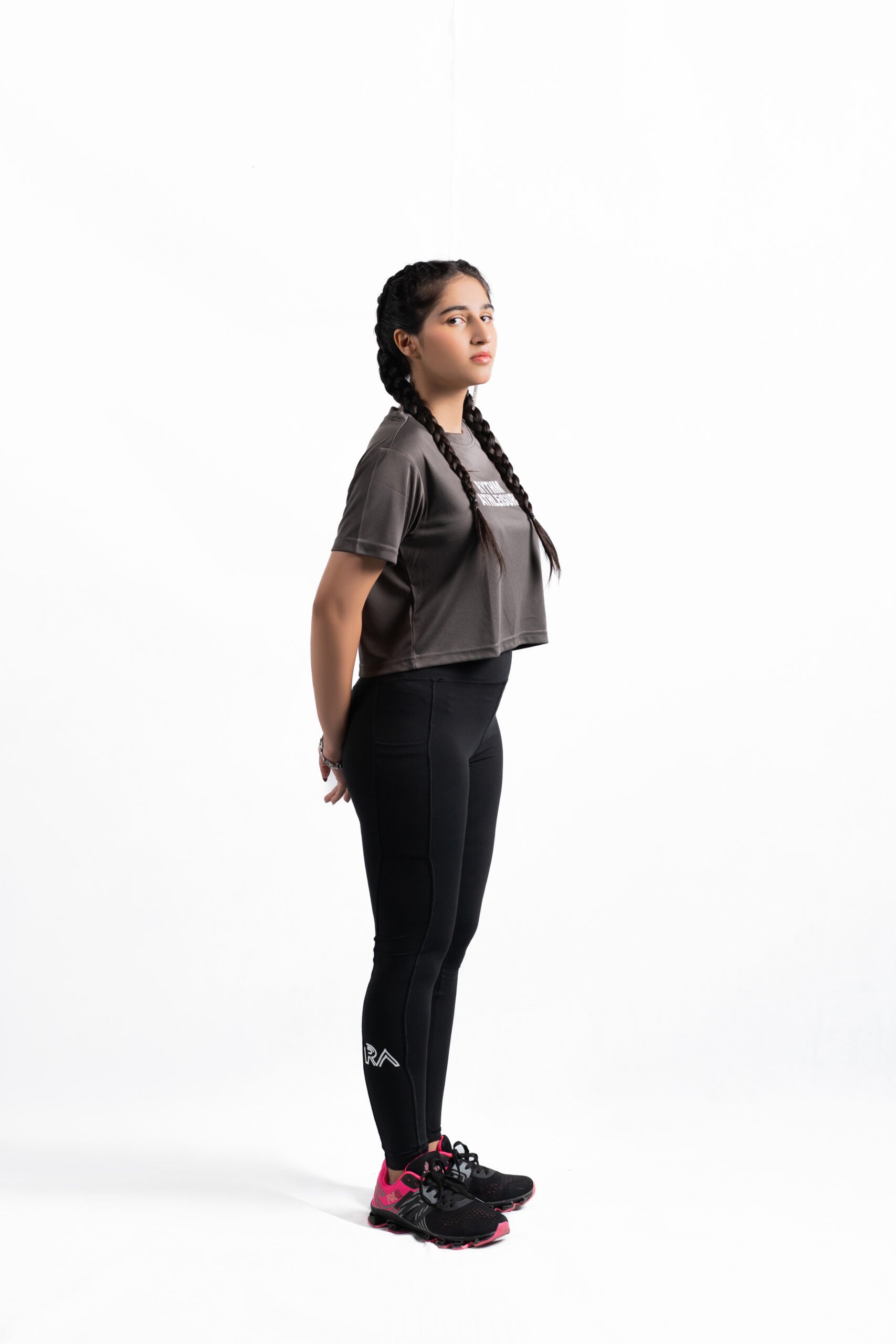 Activeflare croptop (brownish grey)