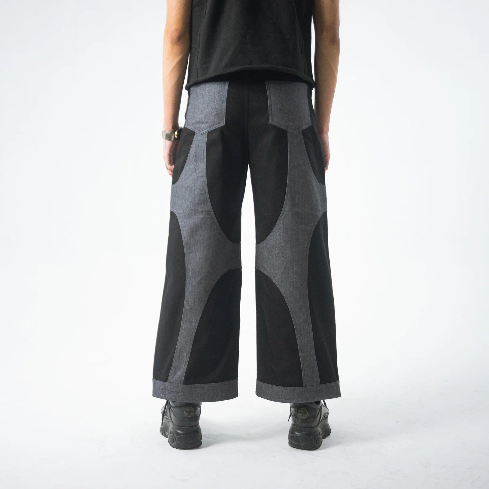 GREY PANEL PANTS