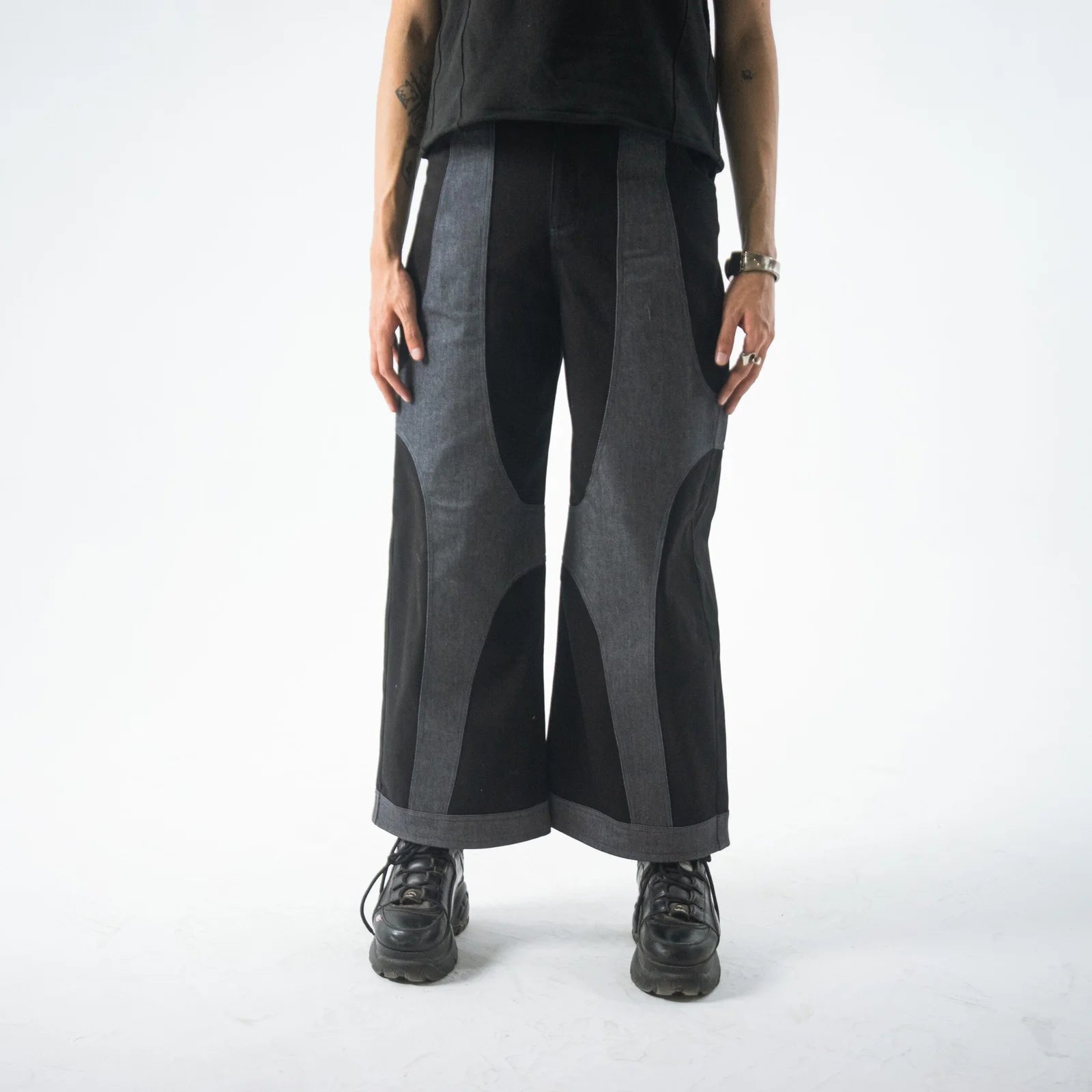 GREY PANEL PANTS