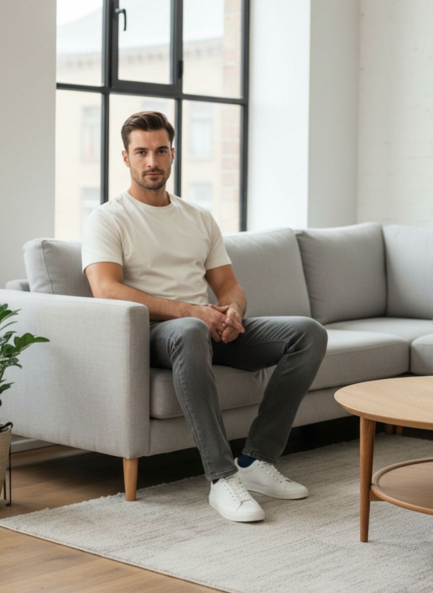 Grey Straight Fit Jeans