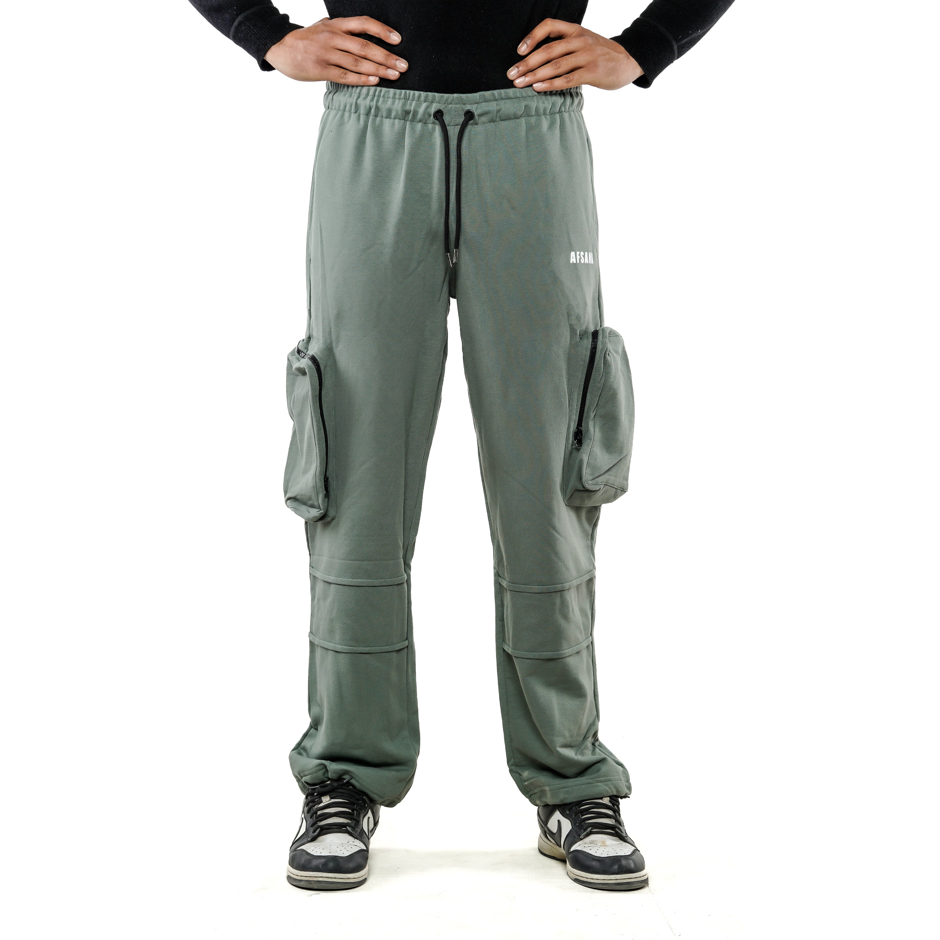 OLIVE GREEN BAGGY TROUSER