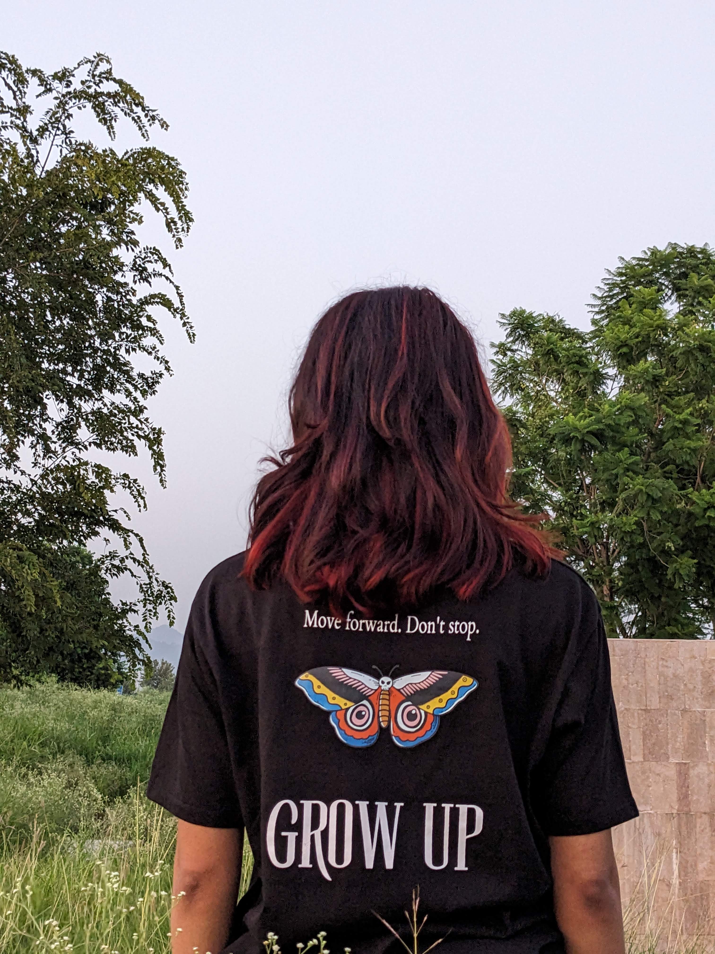 Printed Black Regular T-Shirt