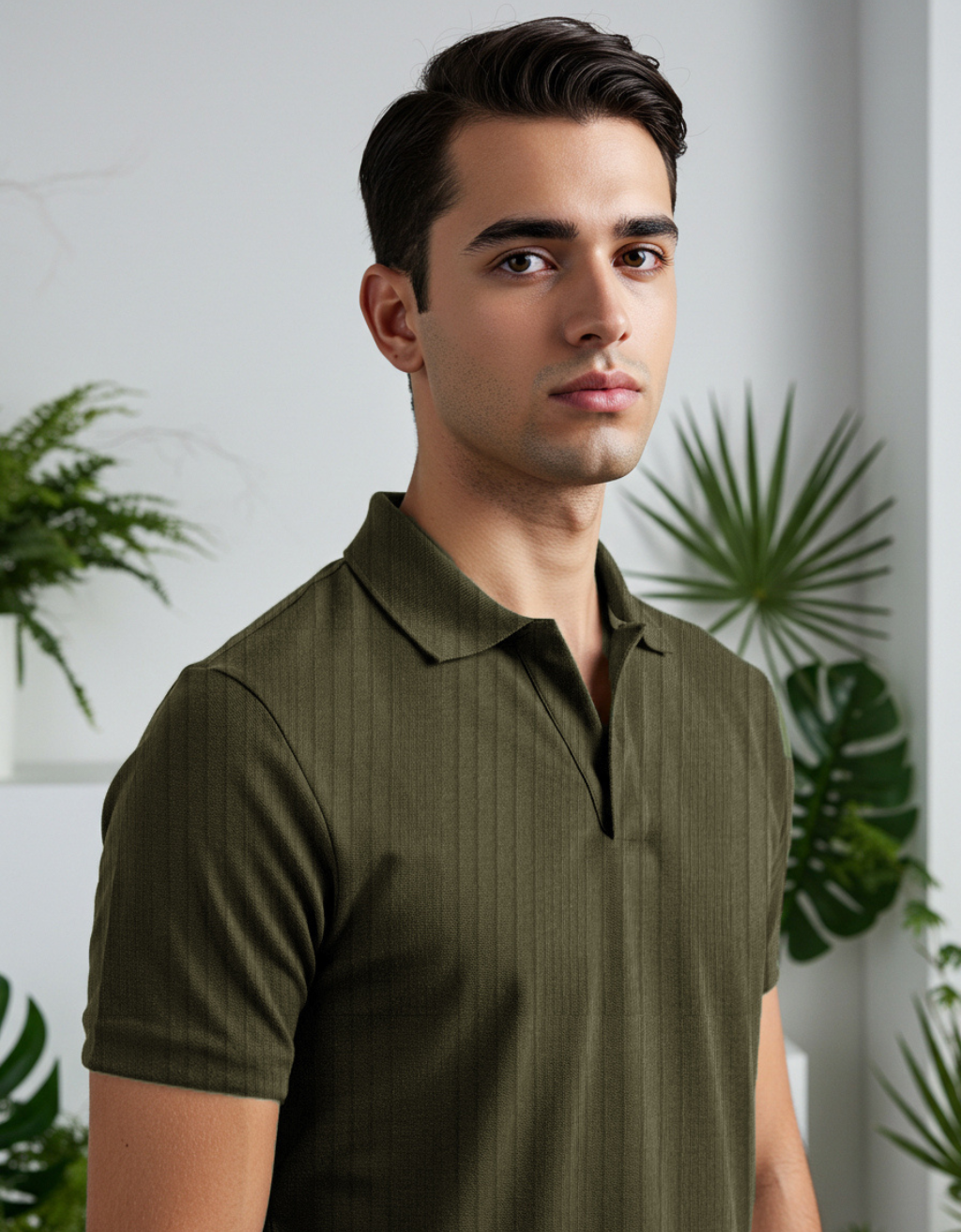 Textured Olive Polo