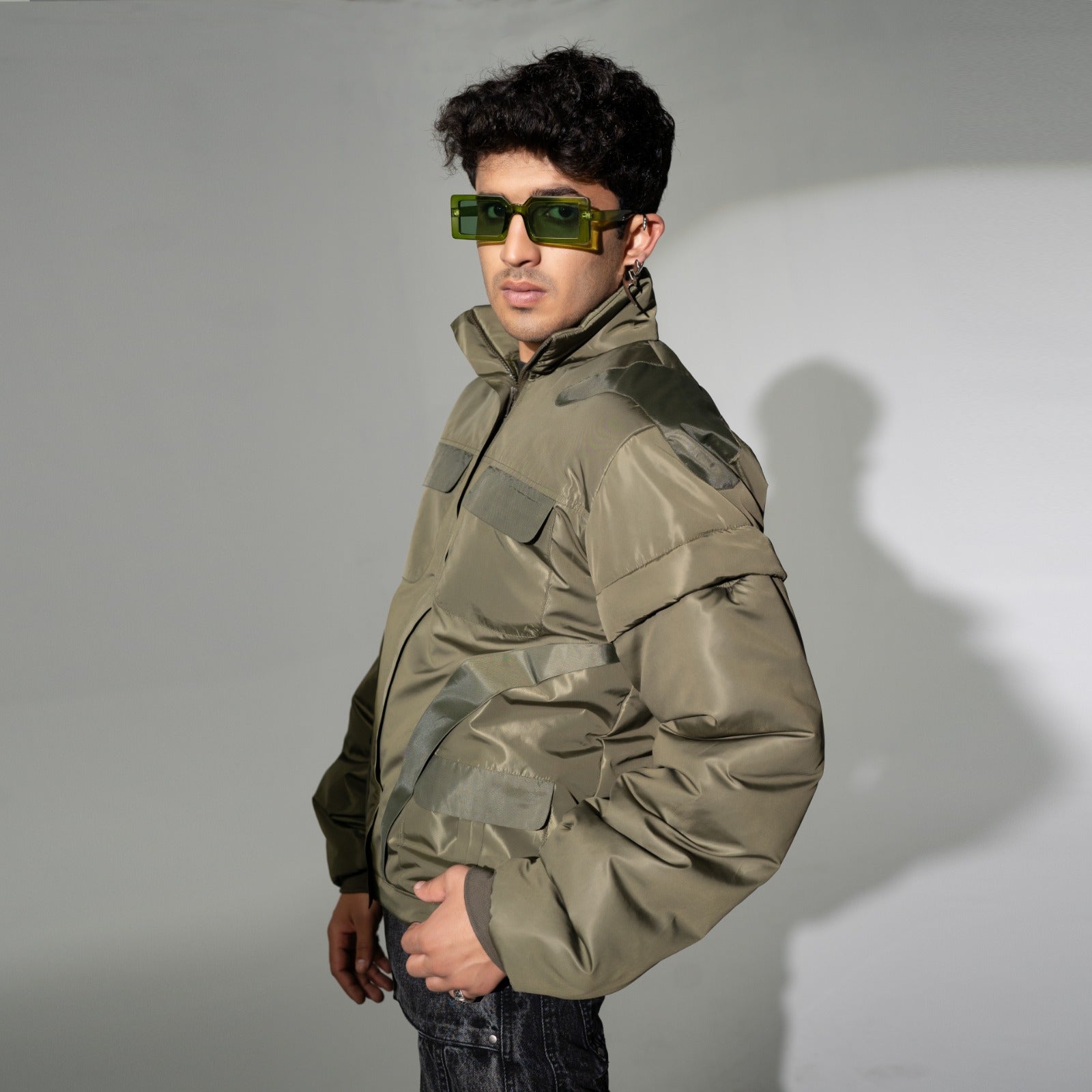 Detachable Green Hoodie