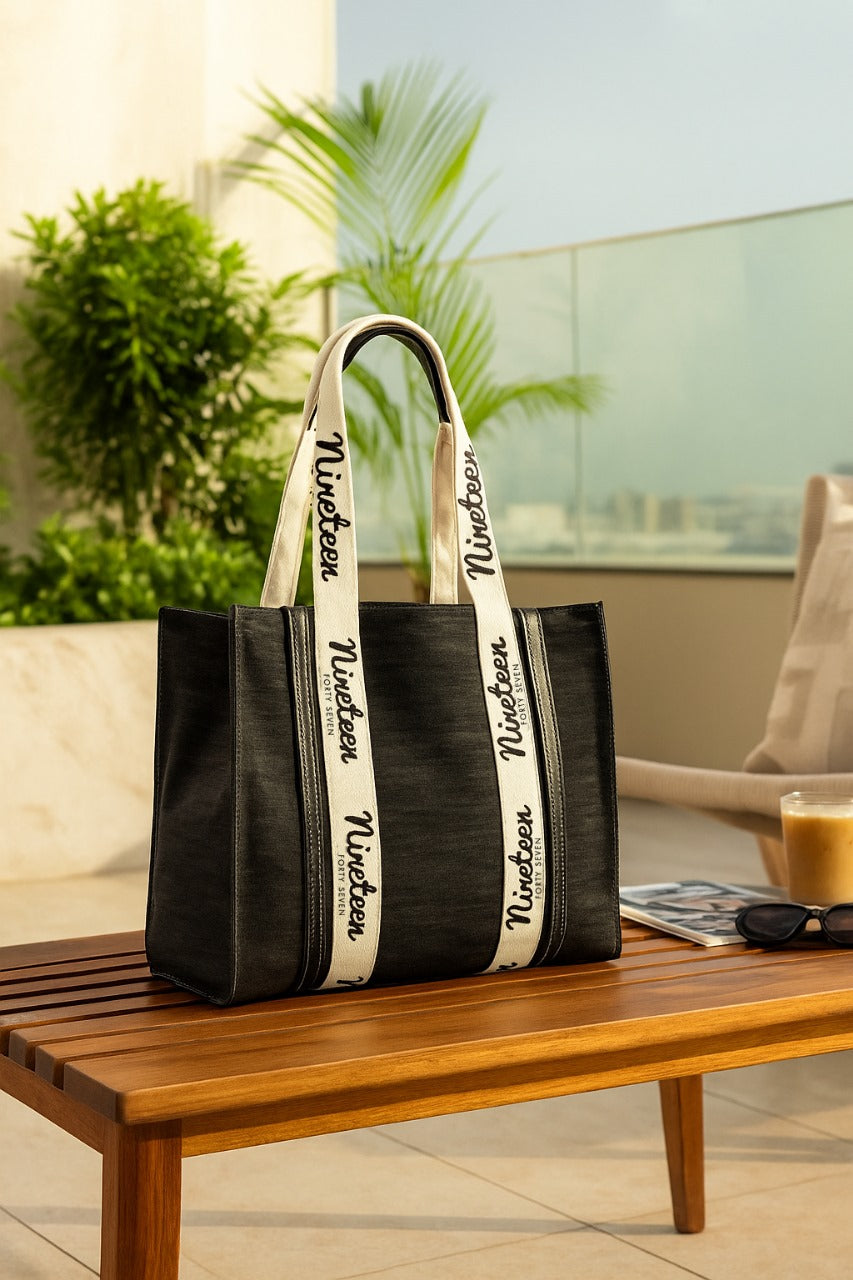 1947 Signature Tote Bag-Black