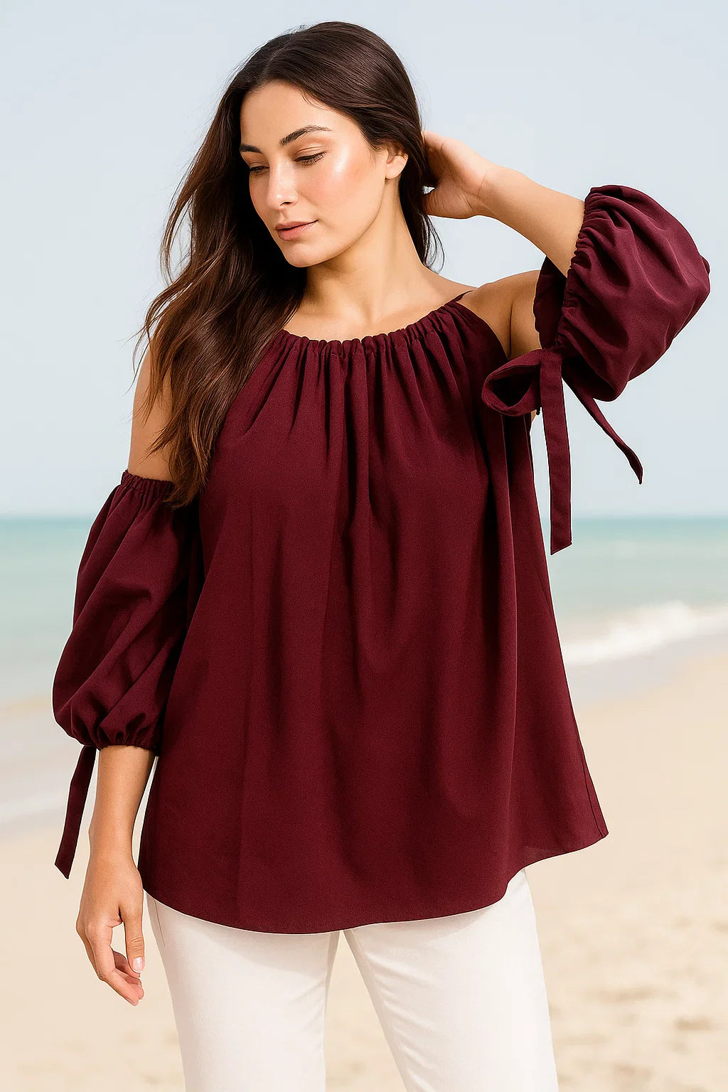 Deep Maroon Halter Top