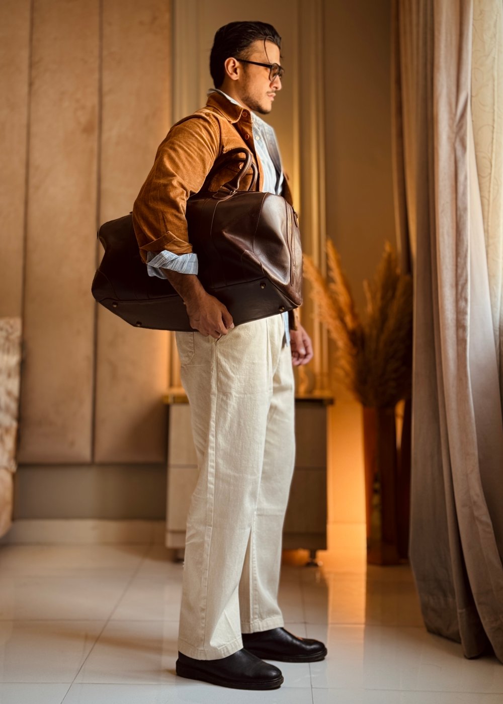 Black Urban Pleat Relaxed Jeans