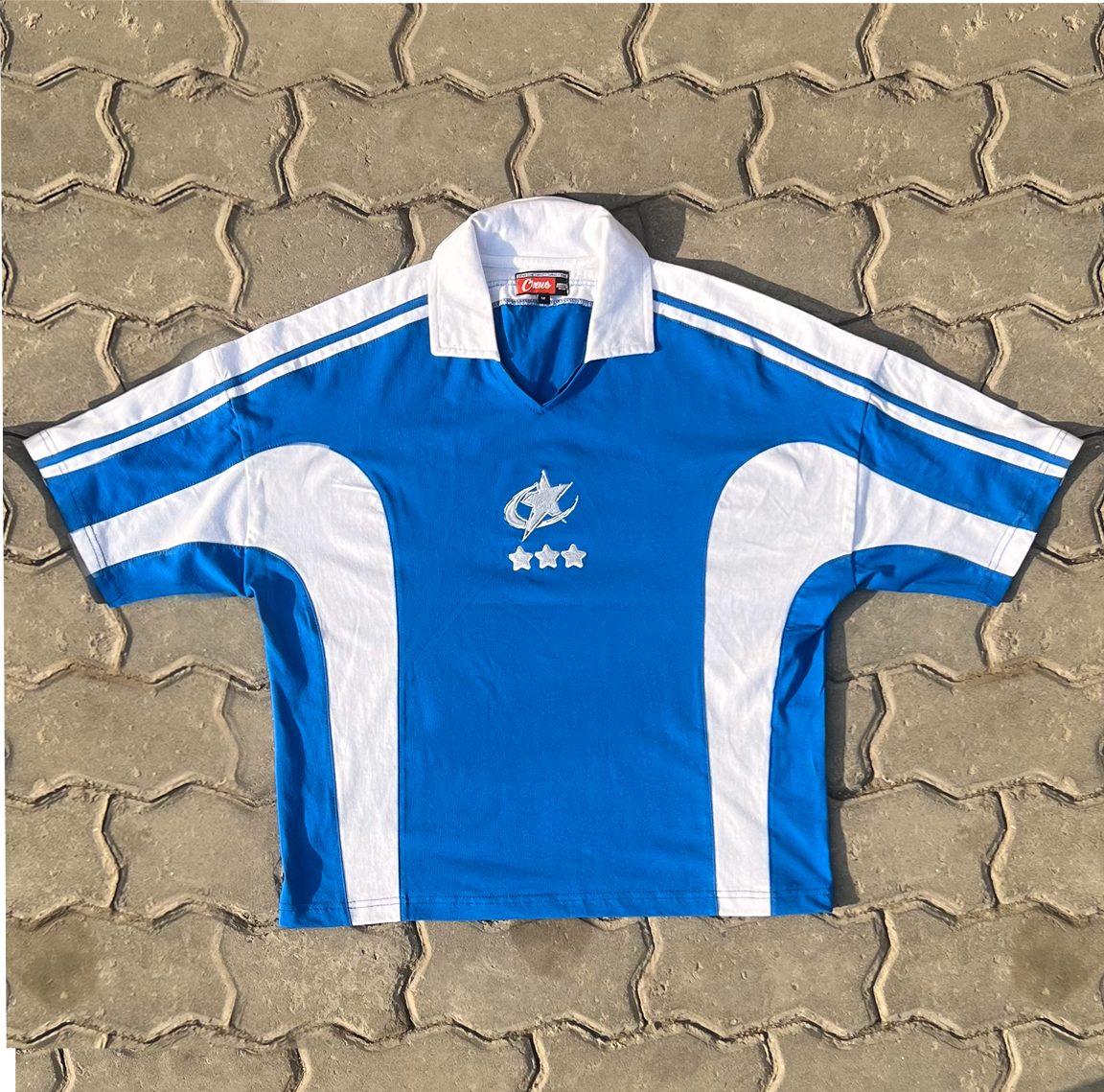 UNISEX CREWS RETRO BLUE FOOTBALL JERSEY